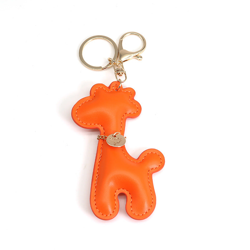 Wholesale Giraffe PU Cartoon Keychain